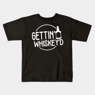 Gettin' Whiskey'D White Lettering Kids T-Shirt